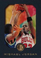 1995 Skybox E-XL #10 Michael Jordan Blue Basketball Card