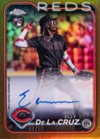 2024 Topps Chrome Rookie Autographs #RAEDLC Elly de La Cruz Gold Refractor Baseball Card