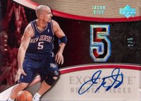 2005 Upper Deck Exquisite Collection Numbers Autograph #ENJK Jason Kidd Basketball Card