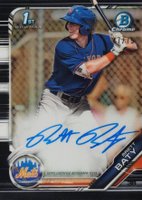 2019 Bowman Draft Chrome Draft Picks Autograph #CDABB Brett Baty Black Refractor Baseball Card