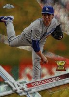 2017 Topps Chrome #14 Kenta Maeda Gold Wave Refractor Baseball Card