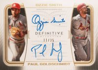 2023 Topps Definitive Collection Dual Autograph Collection #DACSMG Ozzie Smith/Paul Goldschmidt Baseball Card