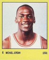 1987 Panini Spanish Sticker #4 Michael Jordan Basketball Card