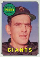1969 Topps #485y Gaylord Perry Yellow Letters Baseball Card