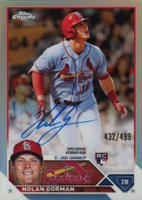 2023 Topps Chrome Rookie Autograph #RANGO Nolan Gorman Refractor Baseball Card