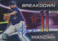 2022 Topps Archives Signature Series #BSBAM Alek Manoah 2019 Bowman Chrome Draft Pick Breakdown 1/1 Baseball Card