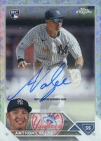 2023 Topps Chrome Logofractor Edition Refractor Chrome Autograph #RCAAV Anthony Volpe Baseball Card