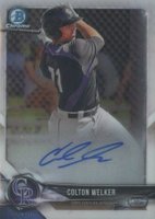 2018 Bowman Chrome Prospects Autographs #CPACW Colton Welker Baseball Card