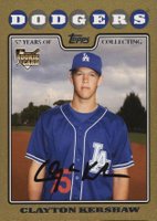 2008 Topps Update & Highlights #UH240 Clayton Kershaw Gold Baseball Card