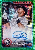2024 Topps Chrome Logofractor Edition MLB Refractor Chrome Autographs #RCAJD Jasson Dominguez Green Refractor Baseball Card