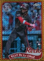 2024 Topps Silver Pack 1989 Chrome Promo #50 Elly de La Cruz Series 2-Gold Refractor Baseball Card