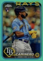 2024 Topps Chrome Update #USC193 Junior Caminero Aqua Refractor Baseball Card