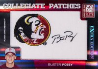 2008 Donruss Elite Extra Edition Collegiate Patches Autographs #CP-3 Buster Posey Baseball Card