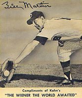 1959 Kahn's Wieners # Billy Martin Baseball Card