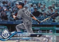 2018 Topps Update #US34 Austin Meadows Gray Jersey-Rainbow Foil Baseball Card
