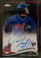 2014 Topps Chrome #45 Jose Ramirez Autograph-Silver & Black Refractor Baseball Card