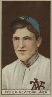 1912 Brown Backgrounds Broadleaf #58 Ray Fisher Blue cap Baseball Card