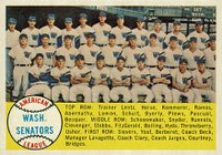 1958 Topps #44 Washington Senators Team Baseball Card