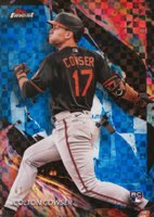 2024 Topps Finest #111 Colton Cowser Blue Checkerboard Refractor Baseball Card