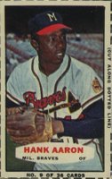 1964 Bazooka #9 Hank Aaron Glove to Left Baseball Card