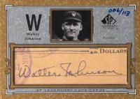 2001 SP Legendary Cuts Cut Signature #C-WJ Walter Johnson Baseball Card