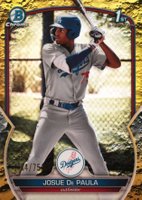 2023 Bowman Chrome Prospects #BCP111 Josue de Paula Yellow Lunar Crater Refractor Baseball Card