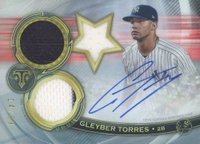 2019 Topps Triple Threads Rookies & Future Phenoms Autograph Relic #GT Gleyber Torres Baseball Card