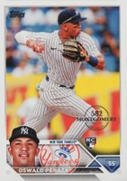 2023 Topps Complete Set #94 Oswald Peraza 582 Montgomery Club Baseball Card