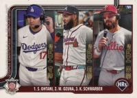 2025 Topps #144 Kyle Schwarber/Marcell Ozuna/Shohei Ohtani Golden Mirror Variation Baseball Card