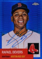 2022 Topps Chrome Platinum Anniversary Autographs #RD Rafael Devers Blue Prism Refractor Baseball Card