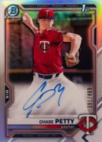 2021 Bowman Draft Chrome Draft Pick Autographs #CDACP Chase Petty Refractor Baseball Card