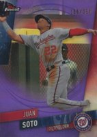 2019 Finest #67 Juan Soto Purple Refractor Baseball Card