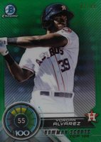 2018 Bowman Scouts' Top 100 Chrome #BTP55 Yordan Alvarez Green Refractor Baseball Card