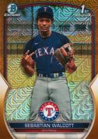 2023 Bowman Mega Box Chrome #189 Sebastian Walcott Gold Baseball Card