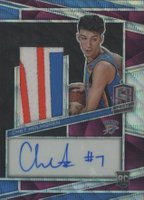 2022 Panini Spectra #244 Chet Holmgren Jersey Autograph-Purple Wave Fotl Basketball Card