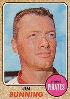 1968 Topps #215 Jim Bunning Baseball Card
