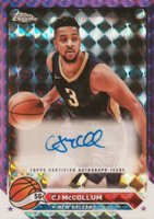 2023 Topps Chrome Topps Chrome Autographs #CGCJM C.J. McCollum Purple Geometric Basketball Card