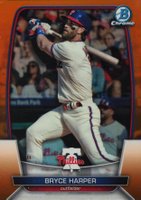 2023 Bowman Chrome #97 Bryce Harper Orange Baseball Card