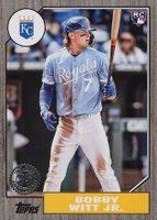 2022 Topps Update 1987 Topps Baseball #87TBU7 Bobby Witt Jr. Black Baseball Card