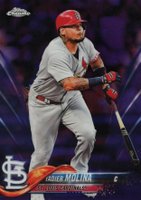 2018 Topps Chrome #24 Yadier Molina Purple Refractor Baseball Card