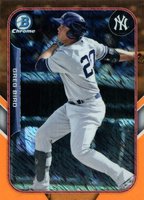 2015 Bowman Chrome Farm's Finest Minis #FFMGB Greg Bird Orange Shimmer Refractor Baseball Card