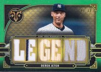 2022 Topps Triple Threads Relics Legends #RLDJ Derek Jeter Emerald Baseball Card