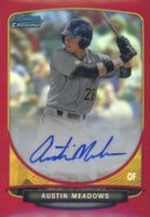 2013 Bowman Chrome Draft Picks & Prospects Autographs #BCAAM Austin Meadows Red Refractor Baseball Card