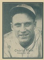 1931 Strip Card Hand Cut #10 Charlie Klein Baseball Card