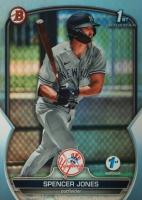 2023 Bowman 1st Edition #BPPF139 Spencer Jones Sky Blue Foil Baseball Card