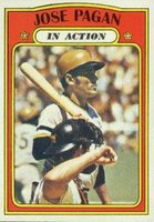 1972 Topps #702 Jose Pagan In Action Baseball Card