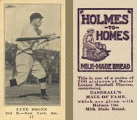 1916 Holmes for Homes Bread #12 Lute Boone Baseball Card