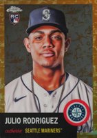 2022 Topps Chrome Platinum Anniversary #171 Julio Rodriguez Platinum Toile Cream/Gold Refractor Baseball Card