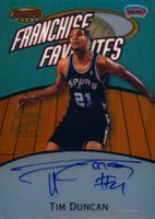 1999 Bowman's Best Franchise Favorites #FRA1A Tim Duncan Autograph Basketball Card