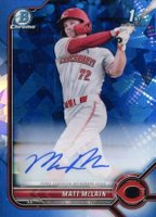 2022 Bowman Sapphire Edition Chrome Prospect Autographs #MM Matt Mclain Baseball Card